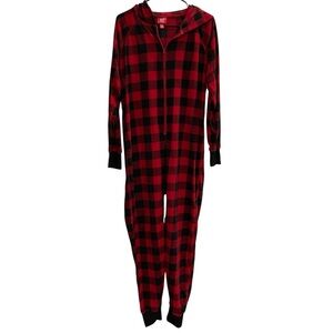 Family Pajamas Red and Black Checkered Onesie Size Medium